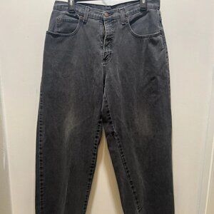 Vintage Robert Stock Jeans Black Wide Leg Loose Fit 90's Denim High Waist